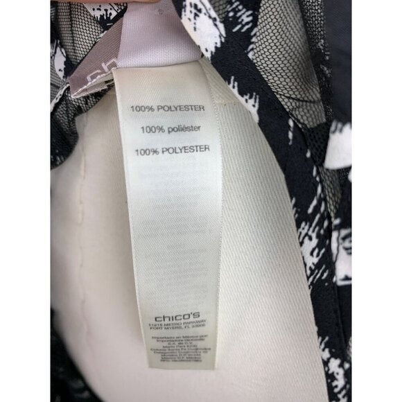 Chicos Sheer Black & White Striped Open Cardigan Jacket Size 3 - Picture 6 of 6